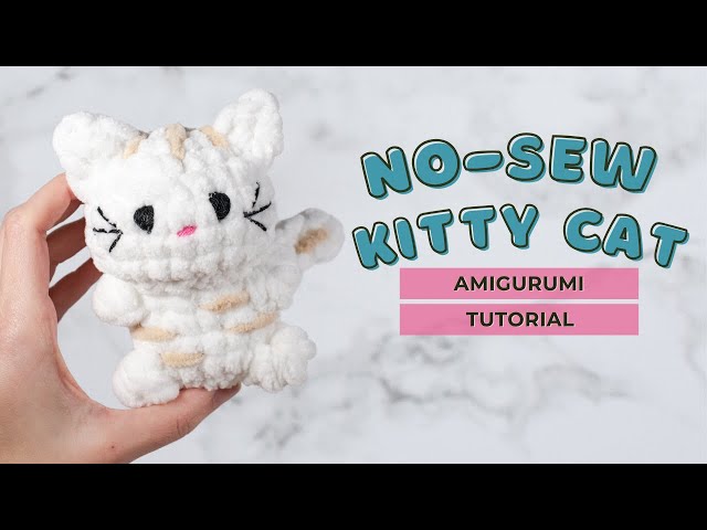 NO-SEW cat amigurumi tutorial! How to crochet a cute plushie cat | Easy tutorial for beginners