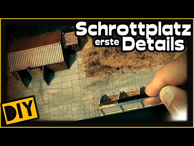 Landschaftsgestaltung:  Schrottlager und Details für Betonplatten.  🚂 [#199] Modellbahn N