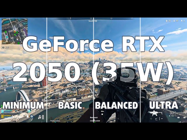 🎮 NVIDIA GeForce RTX 2050 [Laptop, 35W] - Call of Duty: Warzone 2.0 gameplay benchmarks (1080p)