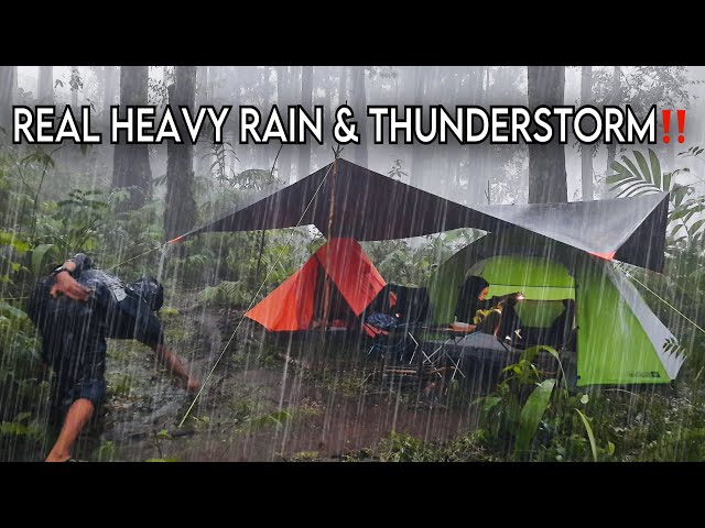 ⚡️NOT SOLO CAMPING • THE MOST TERRIBLE HEAVY RAIN WITH THUNDERSTORM WE HAVE EVER ENCOUNTERED‼️