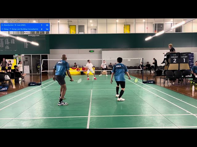 Australian 2024 Corporate Games Badminton Mens Doubles 40+ Final (Aboobucker / Lee vs Wang / Hong)