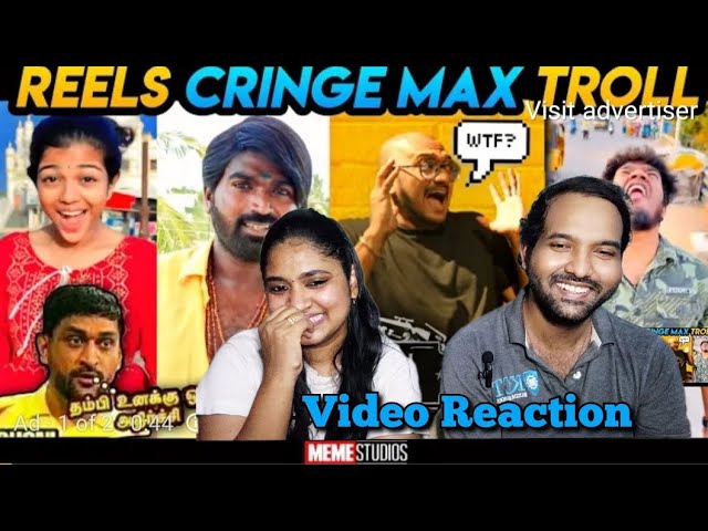 Instagram Cringe Reels Troll Video Reaction😜🤭😁🤣 | Meme Studio's  | Tamil Couple Reaction