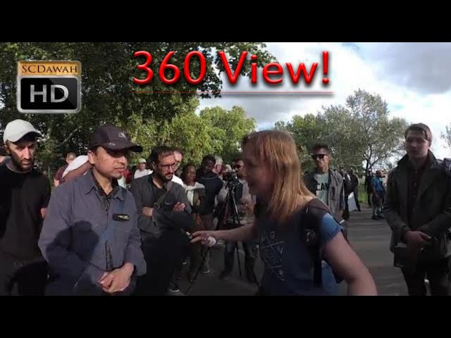 P0.1 (360!) 4K - Animal Rights!! Brother Mansur & Vegan Girl | Speakers Corner | Hyde Park