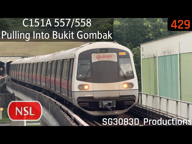 [SMRT][NSL Disruption; BSD Shortage] KSF C151A [557/558] - Pulling Into NS3 Bukit Gombak (NSL)