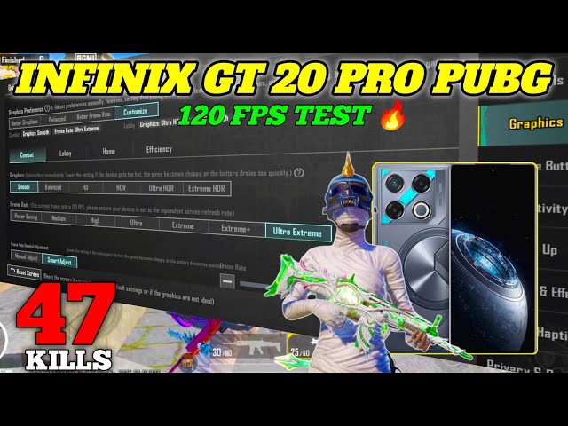 infinix gt 20 pro pubg test 120fps gameplay