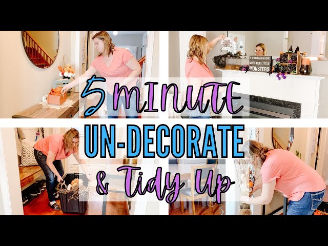 QUICK 5 MINUTE HALLOWEEN & FALL UN-DECORATE & MAIN LEVEL SPEED TIDY UP | TIME-LAPSE STYLE