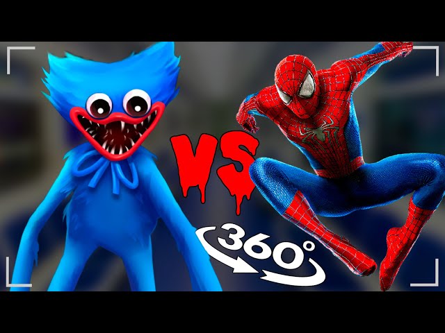 VR 360° Poppy Playtime Huggy Wuggy VS Spider Man / Spider Man: no Way home final battle / 4K