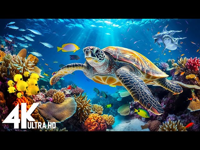 Under Red Sea 4K -Sea Animals for Relaxation, Beautiful Coral Reef Fish in Aquarium-4K Video UHD #8