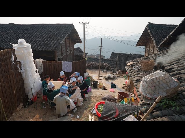 中国村庄步行，传统古老山村的生活，贵州怎雷村・4K