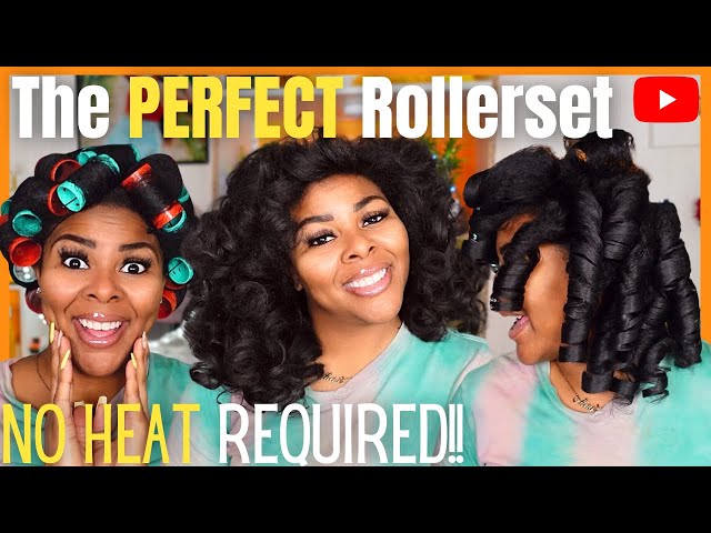 How To Do a ROLLER SET on Black Natural Hair | NO HEAT REQUIRED!!