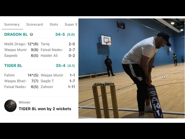 RCC Winter league | Match 17 | Tiger vs Dragon #cricketenthusiast #indoorcricket #cricketlover