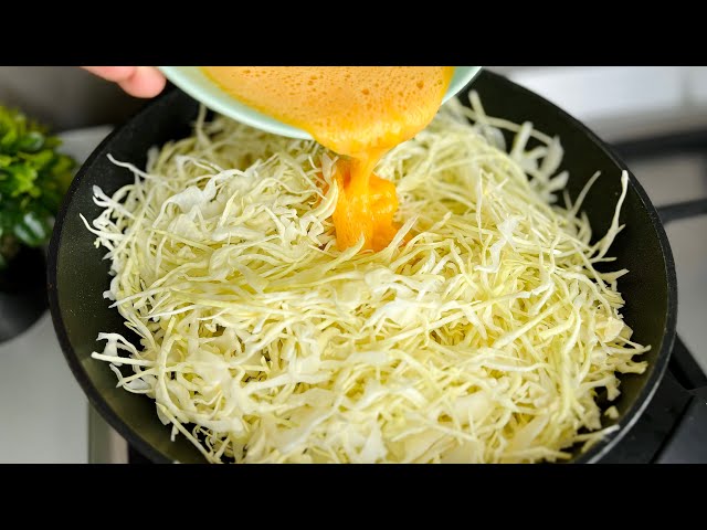 Cabbage with eggs tastes better than meat! Easy, quick and very delicious dinner recipe!