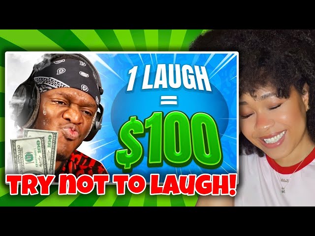 Jennifer Reacts to KSI TRY NOT TO LAUGH WITH MONEY