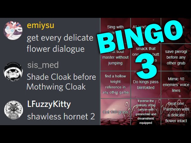 The Toughest Hollow Knight Viewer Bingo Yet