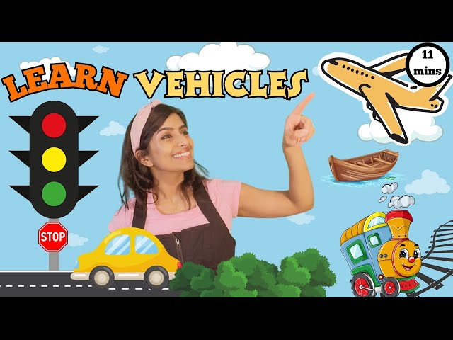 Learn Vehicles | Modes of Transport | Nursery Rhymes and Songs | Cars, Trucks and more for toddlers!