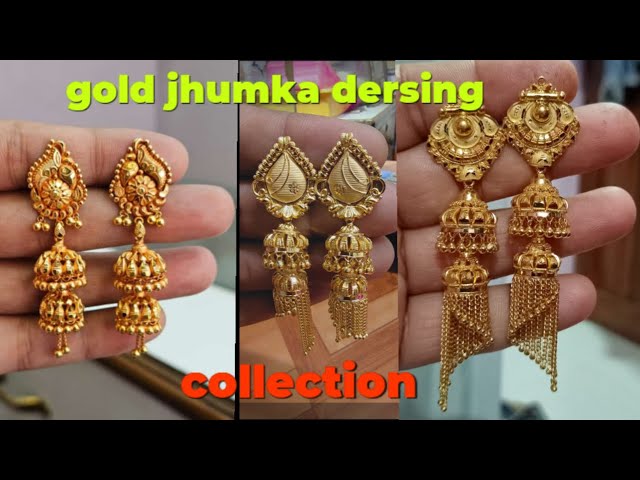 सोने का झुमका  22k सोने से बना है - light weight ! gold jhumki design 22k and 24k Butiful earrings