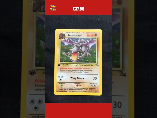 Pokemon Cards: Fossil 1st Edition Rare Holo: Aerodactyl 1/62