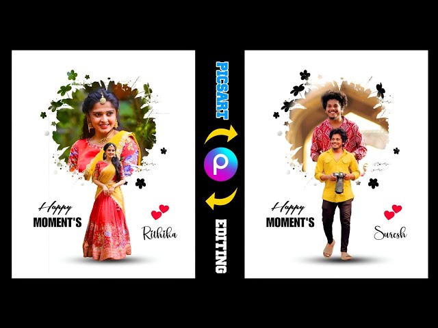 Trending Flower Frame Background Dual Photo Editing in PicsArt Telugu | mahi tech info