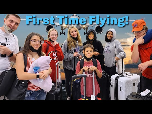 Traveling With 8 Kids! | First Time Flying