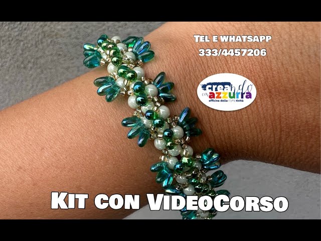 Bracciale con Rizo e Gocce Miyuki da abbinare alla Collana e agli Orecchini - LIVE -