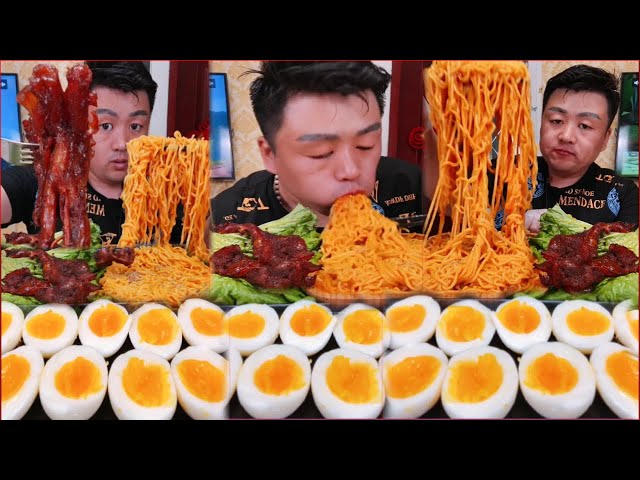 ASMR# Xiaofeng Eating fast food Really delicious | Yummy Beef tendon, fry  Noodles, Egg Mukbang EP68