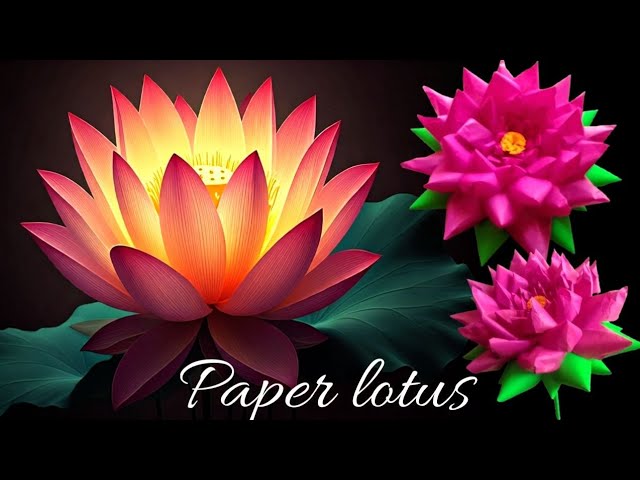 Beautiful Paper Lotus DIY|| DIY Origami lotus flower||Making a lotus from paper|Kalpana's Gallery