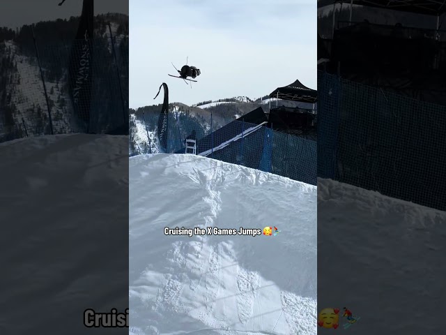 Skiing the X Games jumps 🤯⛷️