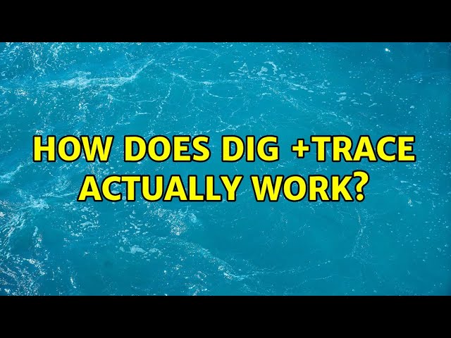 How does dig +trace actually work? (2 Solutions!!)