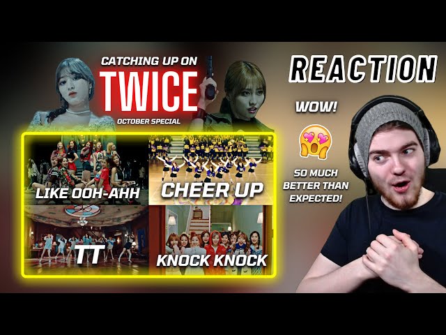 Catching Up On: TWICE - Like OOH-AHH + CHEER UP + TT + KNOCK KNOCK | REACTION