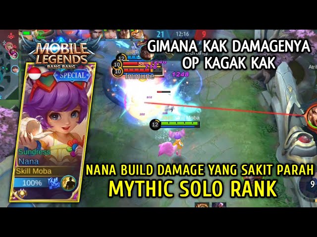 Nana Build Damage The OP Solo Rank Gameplay Skill Moba Mobile Legends