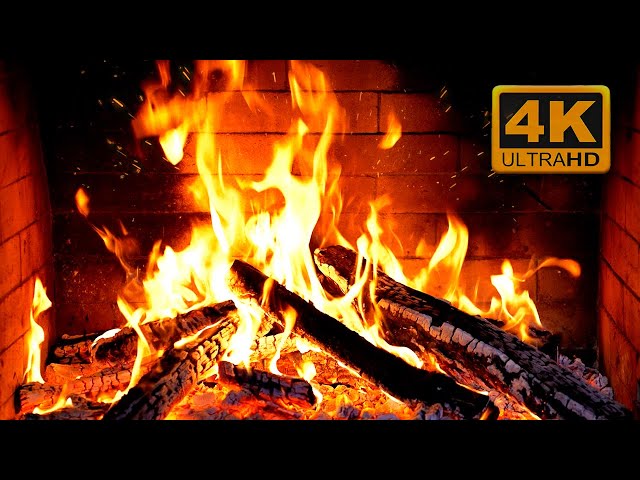 🔥 Cozy Fireplace 4K (12 HOURS). Fireplace with Crackling Fire Sounds. Fireplace Ambience