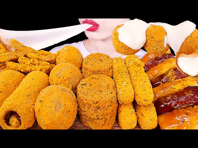 ASMR MUKBANG｜CHEESE BALL, CORN DOG, FRIES, CHEESE STICKS, MENBOSHA 뿌링클 사이드 치즈볼 치즈스틱 감자튀김 핫도그 소떡소떡 먹방