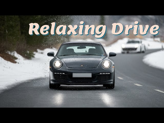 1hr Relaxing Snow Drive on the German Autobahn in 4k