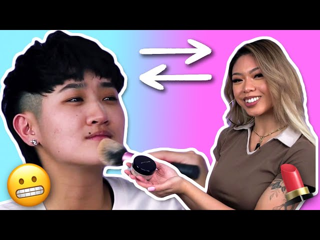 Masc & Femme Lesbians Swap Makeup Routines