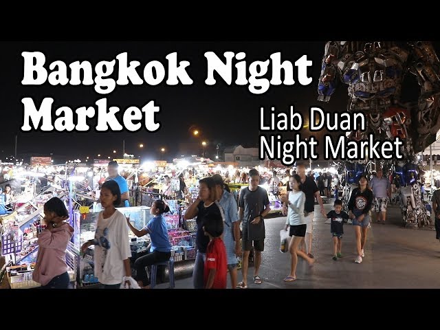 Bangkok Night Market: Street Food & Shopping at Liab Duan Night Market in Bangkok Thailand