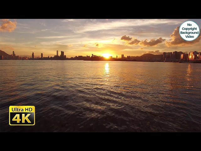 Golden Sky Sunset Ocean Landscape |Nature Background Video 4K Loop | No Copyright Videos For Youtube