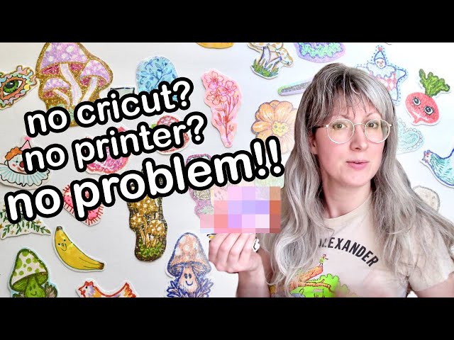 making CUTE stickers at home...with NO printer! 🍓experiment w/ diy holographic stickers✨