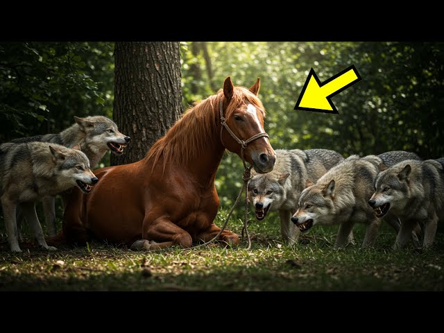 Mann lässt krankes Mustang-Pferd an Baum für Wölfe; das, was danach geschah, ist fabelhaft! und top!