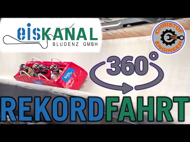 360 VR Record Run 4p Bobsled at Eiskanal Bludenz Austria