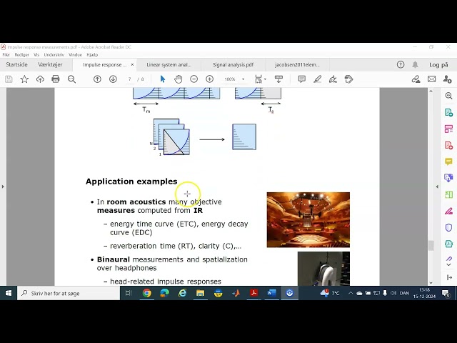 Impulse response measurements IR measurements - practical aspects 15-12-2024