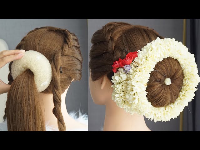 New Bridal Hairstyle With Flower Bun - Unique Hairstyle For Wedding