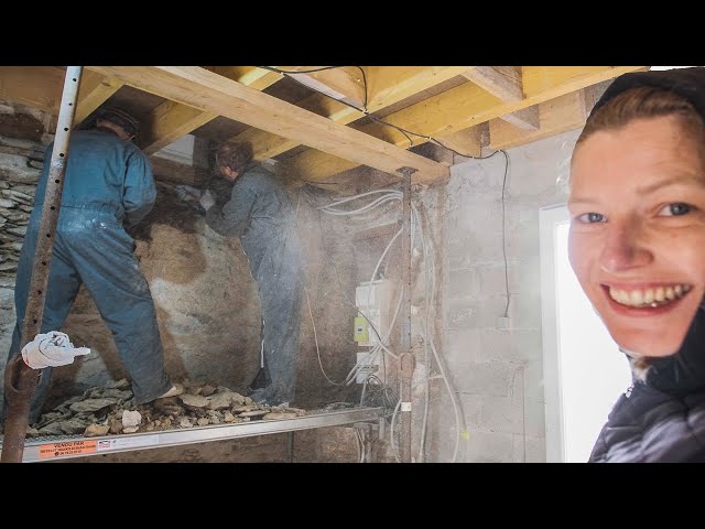 Stone Wall Demolition - Connecting Two Halves of Our Home Renovation