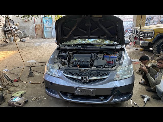 Honda city rear hub baring and front wheel disk pad change