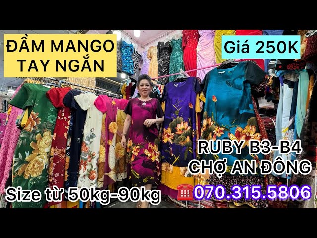 ĐẦM MANGO TAY NGẮN VỀ 11 MÀU CHỈ 250K tại RUBY B3-B4#choandong #damtrungnien #bigsize