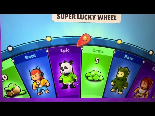 Spinning  the stumble guys super lucky wheel