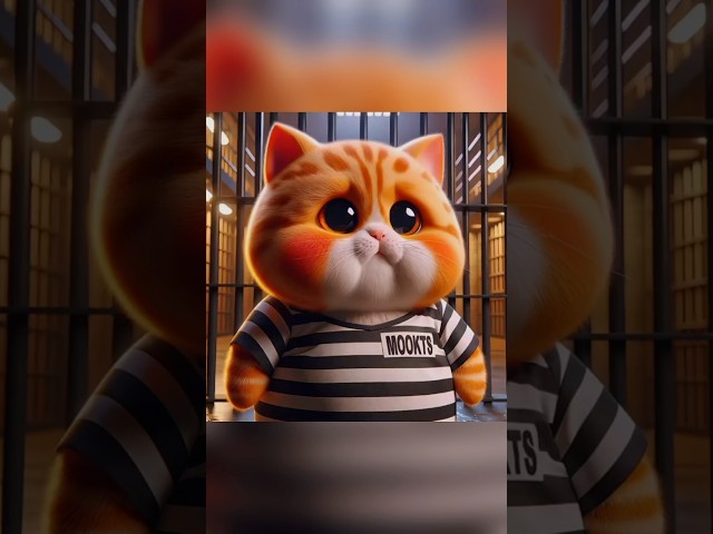 Cute Cat being jailed👮🏛️🚔  #cat #cutecat #aicat #shortsfeed