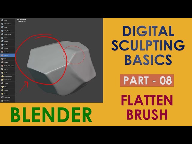 FLATTEN BRUSH - Digital Sculpting Basics Tutorial in Blender - Part 7