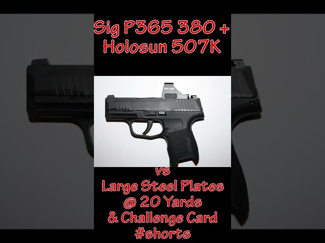 Sig P365 380 w/ Holosun 507k vs Steel Plates and Challenge Card #shorts