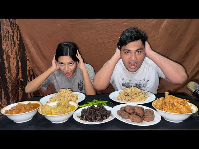 MUKBANG EATING MUTTON KACCHI + CHICKEN TIKKI + CHICKEN ROAST + MUTTON KURMA + KALA BUNA + PRAWN