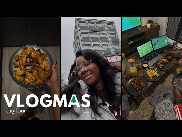 VLOGMAS DAY FOUR| My highly requested CHICKEN WINGS. recipe, hosting my friends for game night